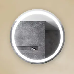 SRA Home Decor Vitality Circular Mirror 42" (106.68 cm) Diameter with Inset LED Lights, Touchless Switch with Defogger, Stylish Illumination for Wash Basin (42" Inches Round)