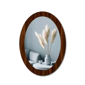 STUDPEEK Oval Shape Acrylic Wall Mirror Home Decorative | Dressing Room Mirror for Wall | Bathroom Mirror | Self Adhesive Mirror Sticking for Wall | Size 10.9 x 15 Inch