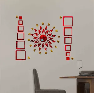 Sun 12 Square 20 Butterfly Red Wall Mirrors|Acrylic Stickers|Mirrors|Wall Mirror Stickers|Wall Mirror Decor|Stickers for Wall|Sticker Mirror|Acrylic Mirror|Mirror for Wall|Mirror Stickers.20