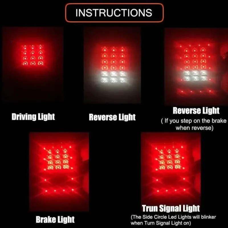 Suparee Jeep Wrangler LED Tail Lights with Clear Lens for 2007-2018 JK JKU