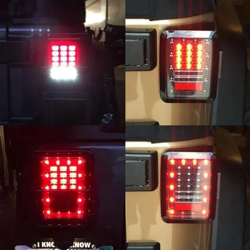 Suparee Jeep Wrangler LED Tail Lights with Clear Lens for 2007-2018 JK JKU