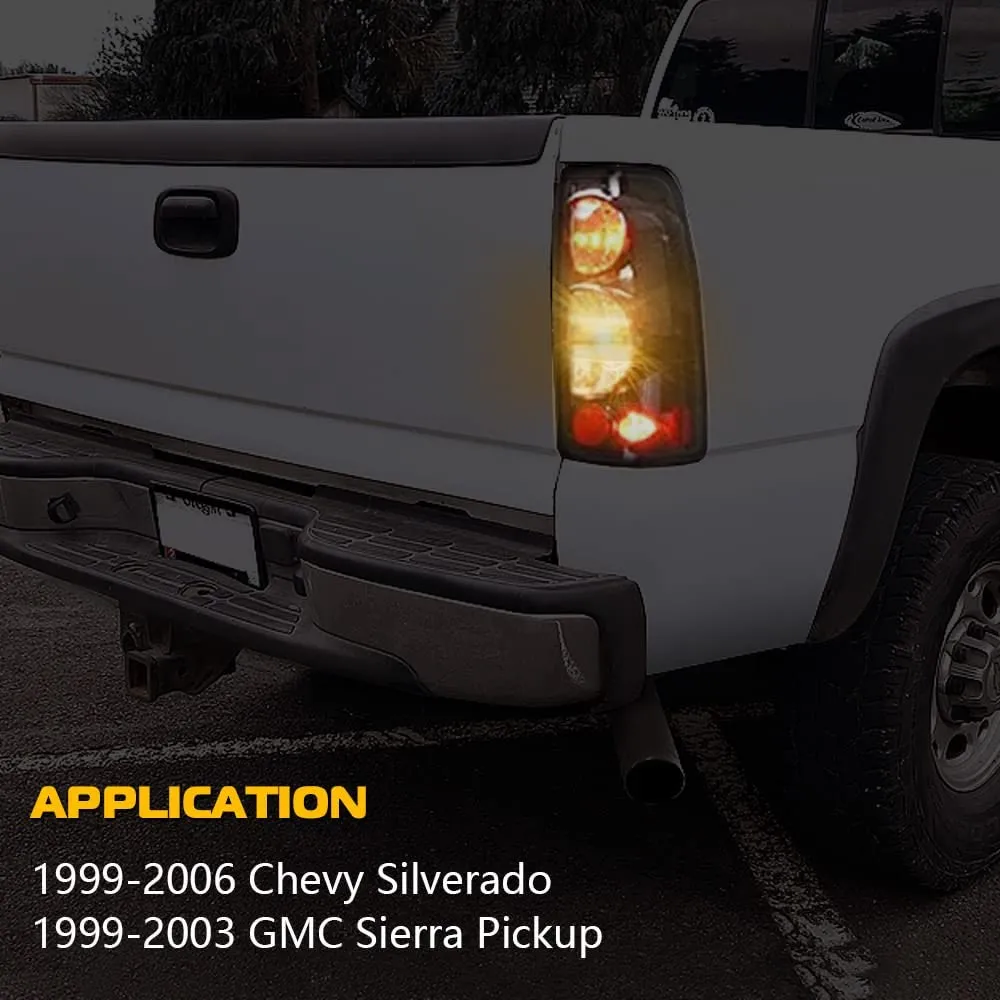 Tail Brake Lights Assembly Rear Lamps Replacement for 1999-2007 Chevy Silverado 1500 2500 3500