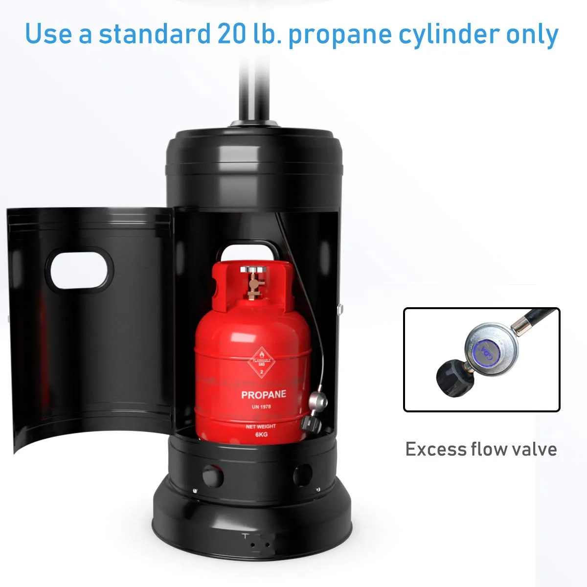 Tangkula 48000 BTU Outdoor Patio Heater with Wheels, Portable Porch Propane Heater