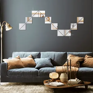 WallDaddy Mirror Stickers for Wall | Pack of (20 Silver Triangle) - 3D Acrylic Decorative Mirror Wall Stickers, Mirror for Wall | Home | Almira | Bedroom | Livingroom | Kitchen | KidsRoom Etc.