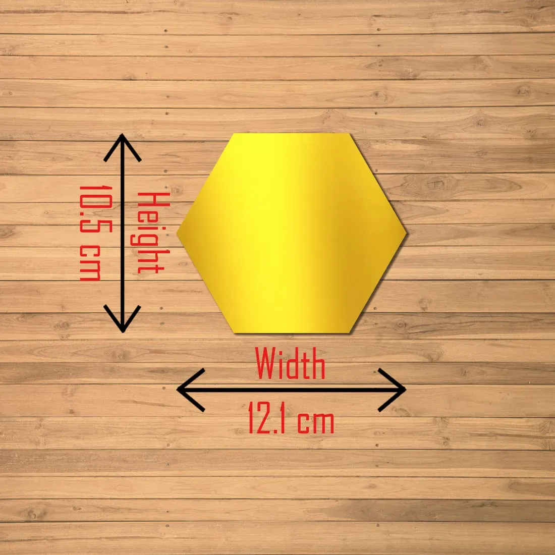 WallDaddy Mirror Stickers for Wall | Pack of (22 Gold Hexagun - 3D Acrylic Decorative Mirror Wall Stickers , Mirror for Wall | Home | Almira | Bedroom | Livingroom | Kitchen | Hall | KidsRoom Etc.