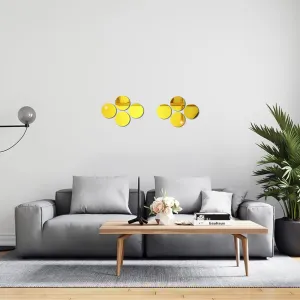 WallDaddy Mirror Stickers for Wall | Pack of (8 Circle Gold) Size-15cm - 3D Acrylic Decorative Mirror Wall Stickers, Mirror for Wall | Home | Almira | Bedroom | Livingroom | Kitchen | KidsRoom Etc.