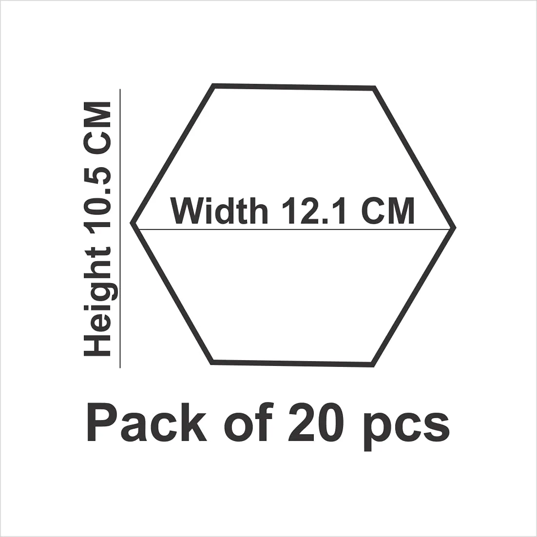 WallDaddy Plastic 3D Hexagon Mirror Wall Stickers - (Gold, 1.5 Mm, Large , Each Hexagon Size 10.5 Cm X 12.1 Cm , Pack Of 2 )(Hexagonal)Unframed