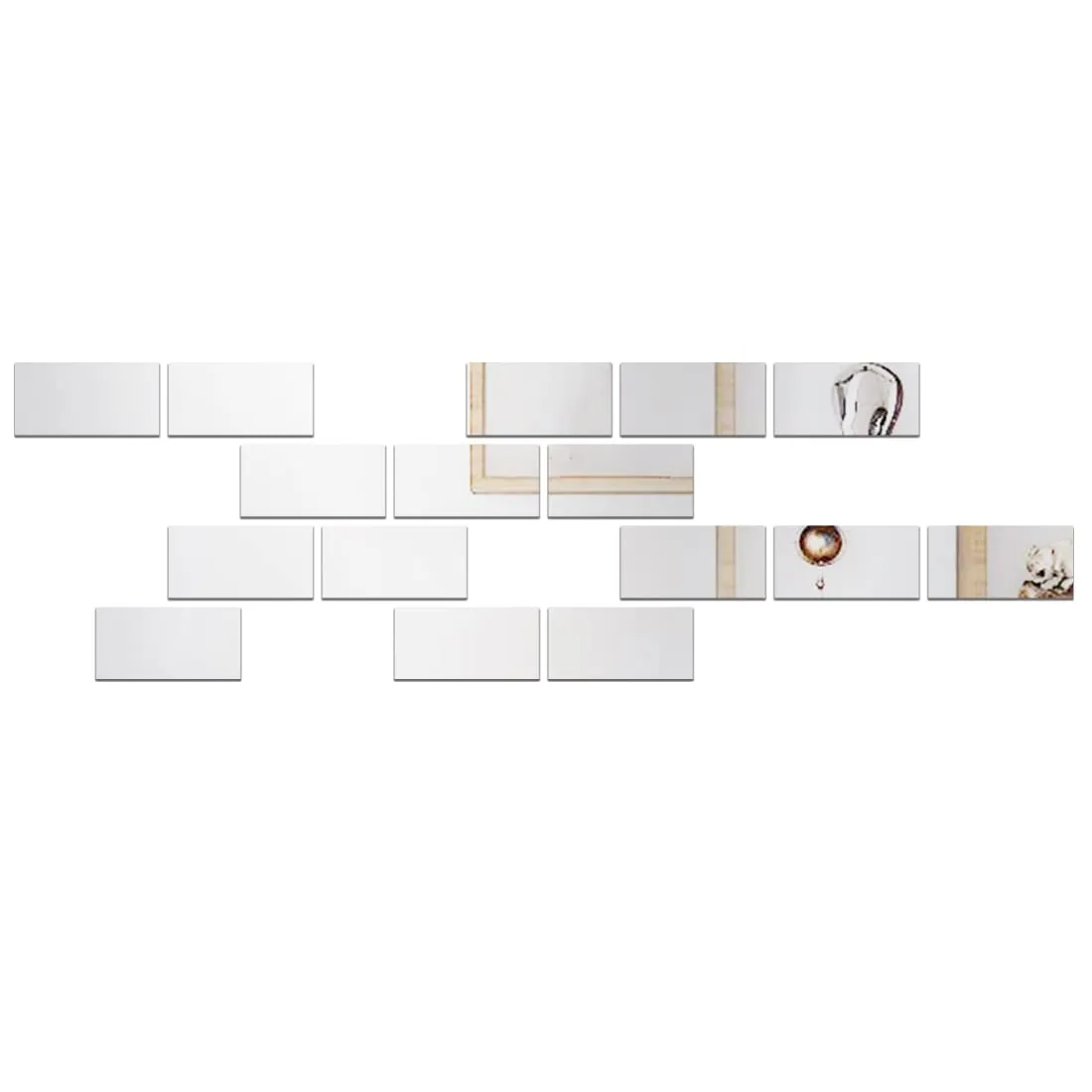 WallDaddy Self Adhesive Mirror Wall Stickers | Pack of (16 Frame Silver) 3D Acrylic Decorative Mirror Stickers, Mirror for Wall | Home | Bedroom | Bathroom | Kitchen | Festivals Decoration