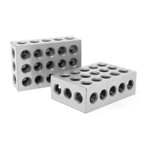 WEN 10457 25 x 50 x 75 mm Steel-Hardened Metric Precision 123 Blocks, Two Pack