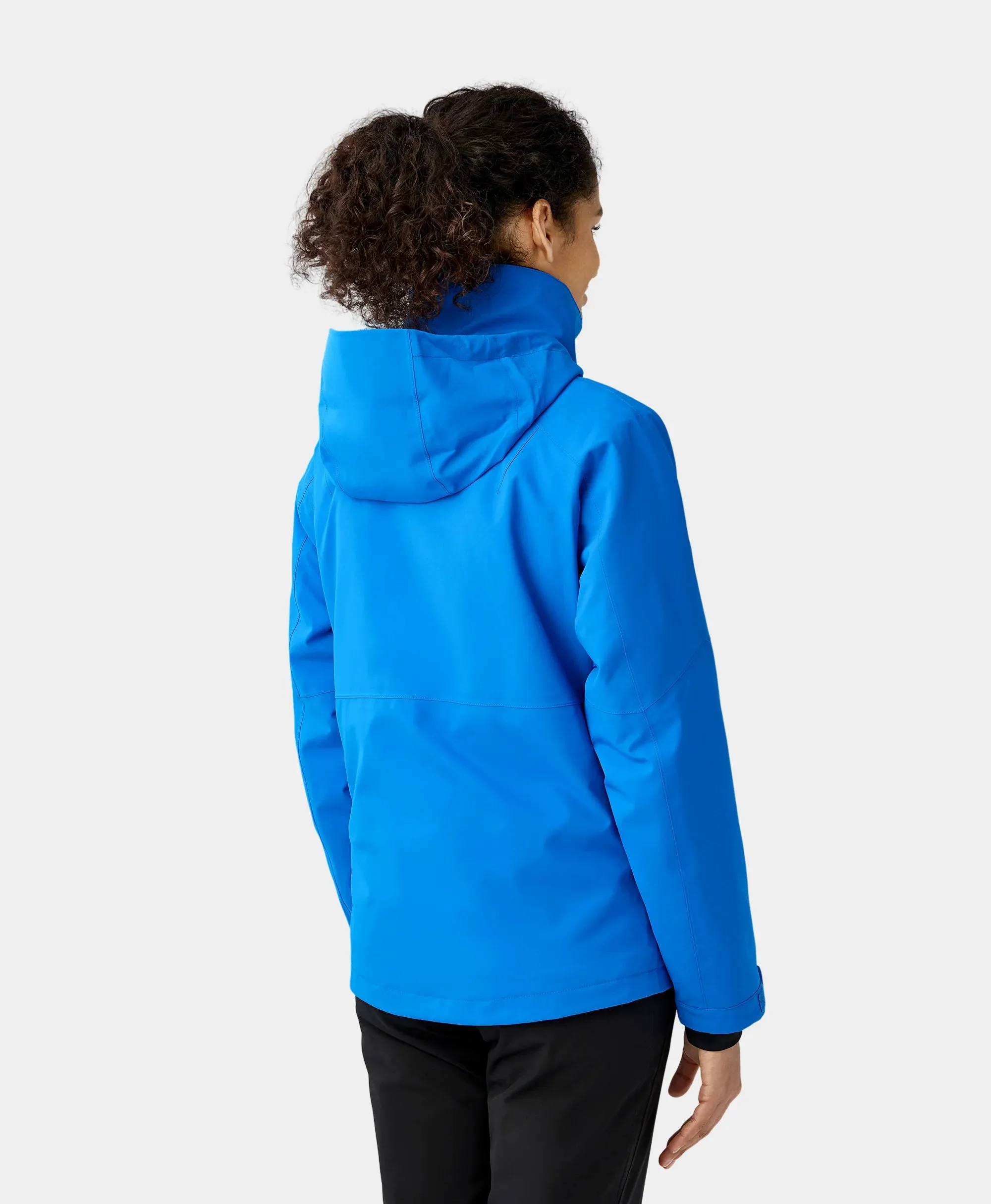 Women's Waterproof Heated Ski Jacket - Black/Blue