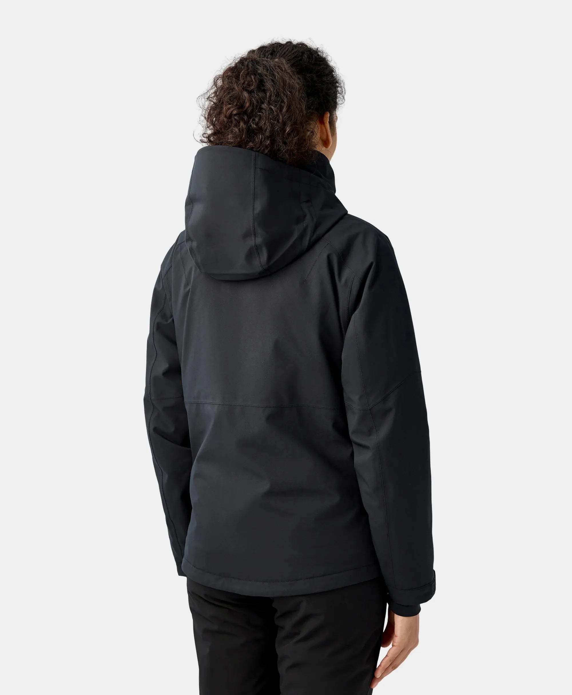 Women's Waterproof Heated Ski Jacket - Black/Blue