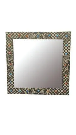 Wooden Decorative Wall Mirrorr Square Shape